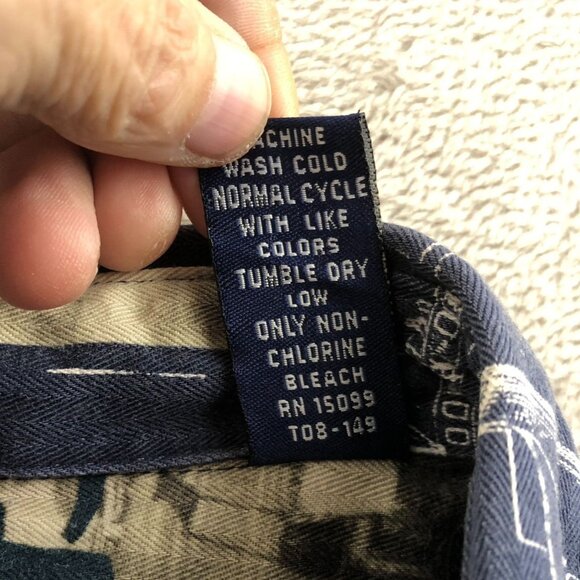 Starts & Stripes Mens Shirt Size XL Long Sleeve Button-Up Nautical Print Retro - Picture 9 of 16